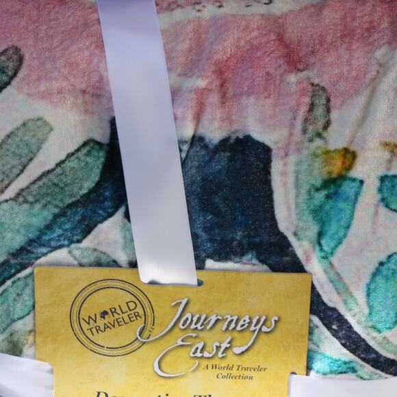 World Traveler Designer Luxury Throw Blanket 50 in X 60 in Maximalist Boho Style - Picture 10 of 15